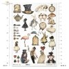 Baśniowe elementy, szachy, Alicja, dziewczynka, Kapelusznik, symbole kart, Biały Królik, kapelusz, karty, zegarek, filiżanka, flaming, gąsienica*Fairy tale elements, chess, Alice, girl, Hatter, card symbols, White Rabbit, hat, cards, watch, cup, flamingo,